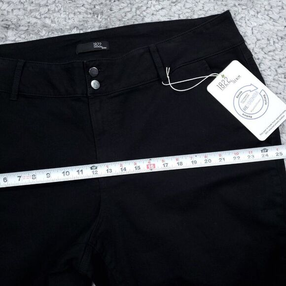 1822 Denim Crop Skinny Jeans Stretch Black Women's Plus Size 24W Re:Denim - Picture 8 of 10